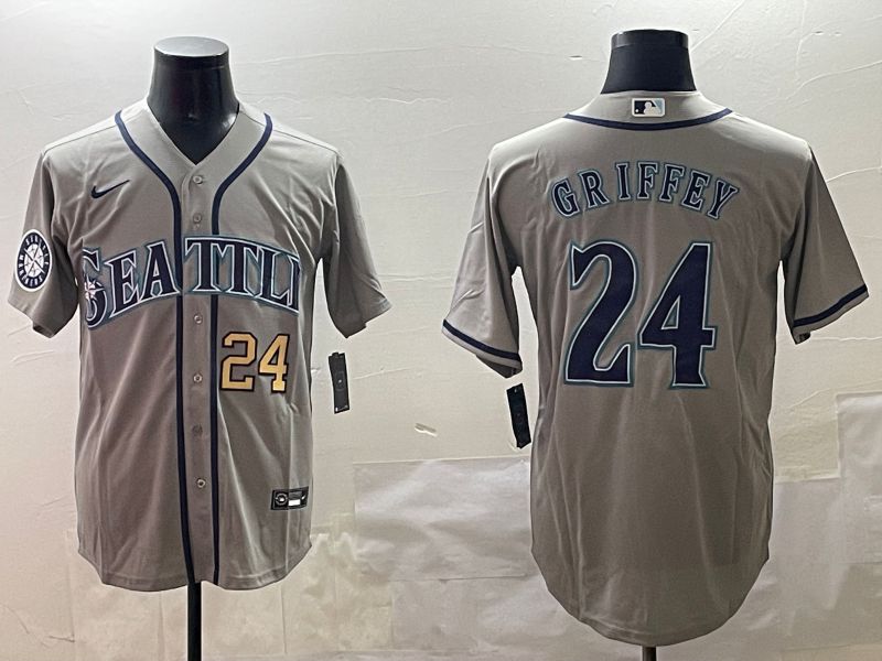 Men Seattle Mariners 24 Griffey Grey Game 2025 Nike MLB Jersey style 5